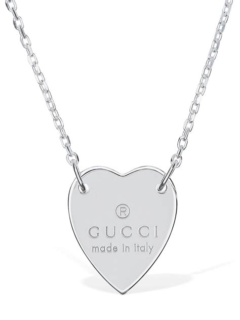 collana gucci cuore|Collana con cuore Gucci trademark in argento 925 .